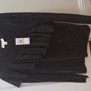 MICHAEL Michael Kors Black Glitter Blouse